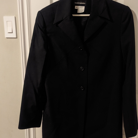 Franco Mirabelli Black Wool Pea Coat (Size 8) - Picture 6 of 6